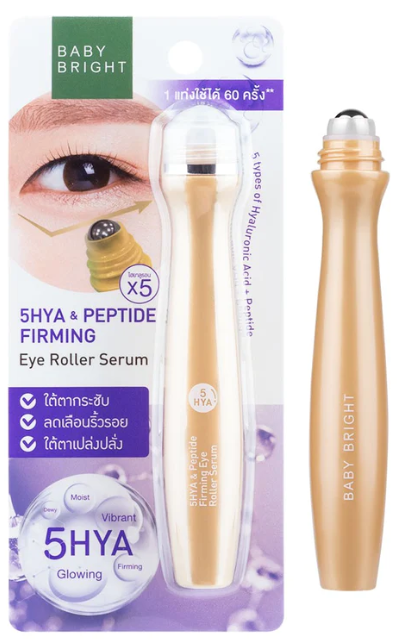 Karmart Baby Bright 5HYA & Peptide Firming Eye Roller Serum 15 ml packaging.