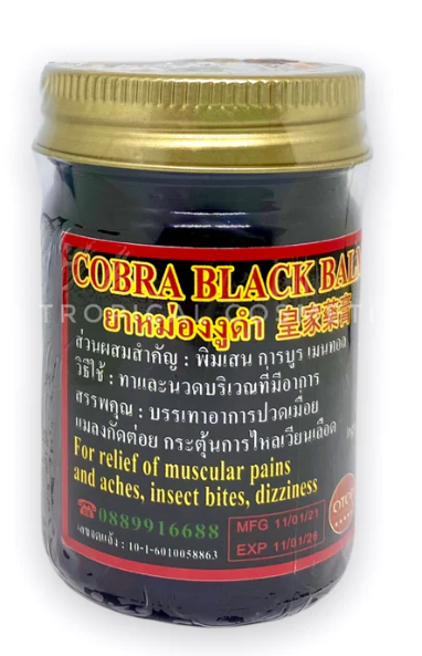 Cobra Balm Black Balm 50 g jar for pain relief and inflammation treatment.