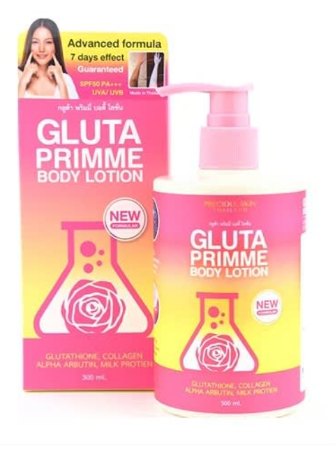 Lait Corporel Gluta Primme Super Éclaircissant - 300ml - Soin Anti-taches Thaïlandais