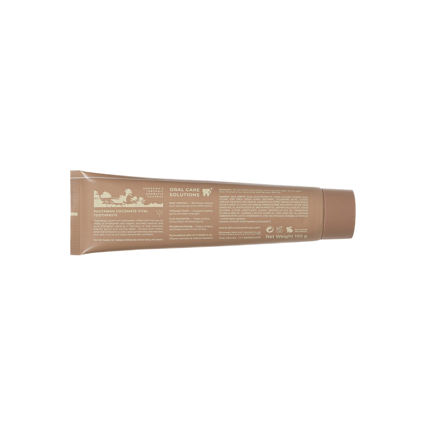 Phutawan COCOMATE Toothpaste - Organic coconut oil toothpaste