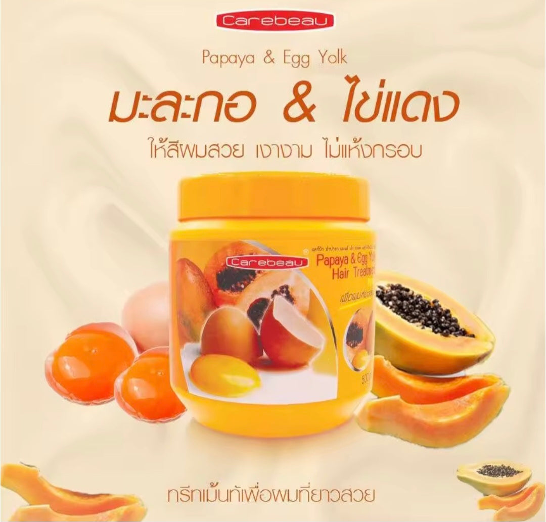 Carebeau Hair Treatment Wax - Papaya & Egg Yolk (500 ml)