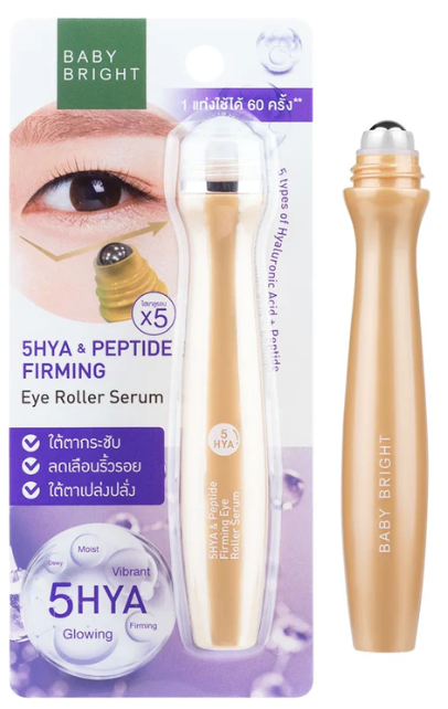 Karmart Baby Bright 5HYA&Peptide Firming Eye Roller Serum 15 ml., Rejuvenating eye roller serum 15 ml.