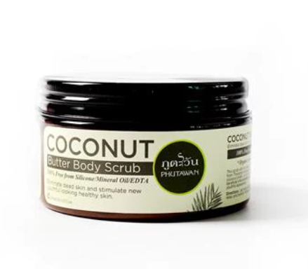 Phutawan Coconut Butter Body Scrub 240 g., Coconut body scrub-batter 240 g.