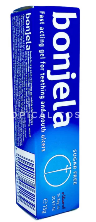 Bonjela Fast Acting Gel for Teething and Mouth Ulcers 15 g., Gel for relieving pain in gums 15 g.