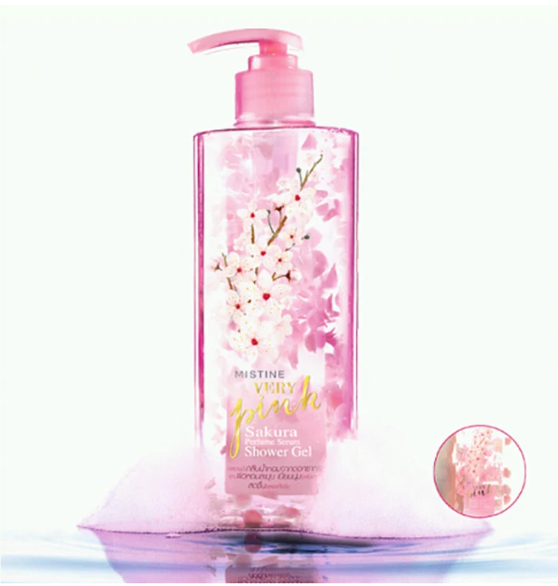 Mistine Mistine Very Pink Sakura Perfume Serum Shower Gel 400 ml., Shower gel with sakura scent 400 ml.