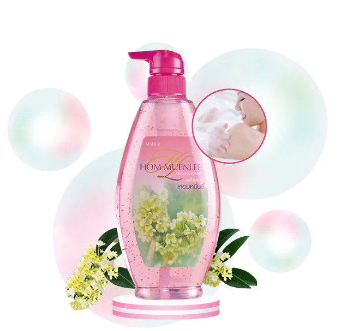 Mistine Hom Muenlee Serum Shower 500 ml., Shower gel serum with osmanthus flower scent 500 ml.