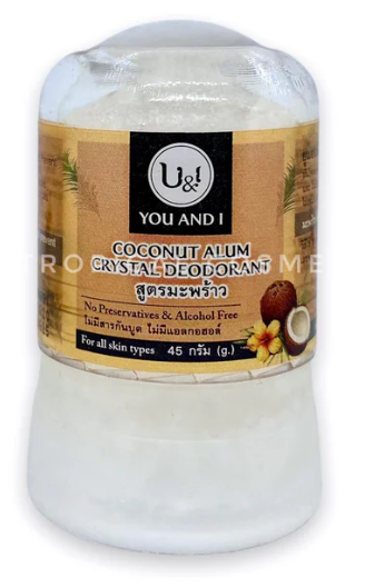 You & I Coconut Alum Crystal Deodorant 45 g., Natural crystal deodorant Coconut 45 g