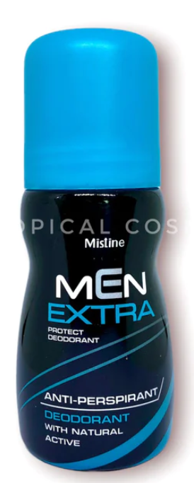 Mistine Men Extra Roll On with Natural Active Anti-Perspirant Deodorant 35 ml., Antiperspirant deodorant "Extra" for men 35 ml