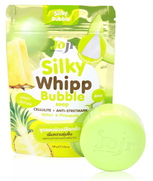 PRECIOUS SKIN Joji Secret Young Silky Whipp Bubble Soap Bright Cellulite + Anti-Stretchmark (Melon&Pineapple)100 g., Gentle soap against cellulite and stretch marks 100 g.