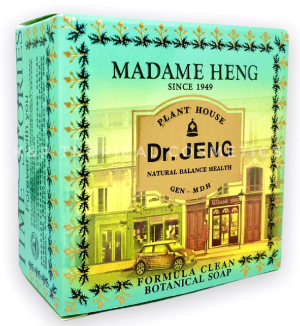 Madame Heng Dr. JENG Formula Clean Botanical Soap (Blue) 150 g., Antibacterial natural soap with essential oils 150 g.