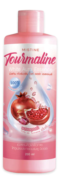 Mistine Tourmaline White Aura Essence 200 ml., Body essence with tourmaline with whitening effect 200 ml