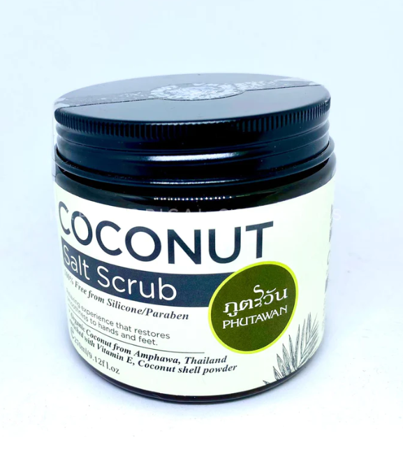 Phutawan Coconut Hand and Foots Salt Scrub 270 ml., Coconut scrub for hands and feet 270 ml.