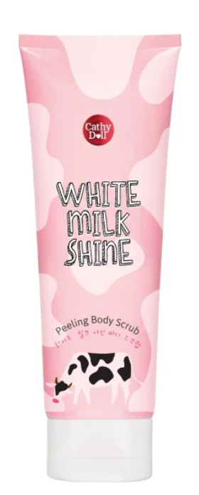 Karmart Cathy Doll White Milk Shine Peeling Body Scrub 320 ml., Body peeling roll with milk extract and strawberry aroma 320 ml.