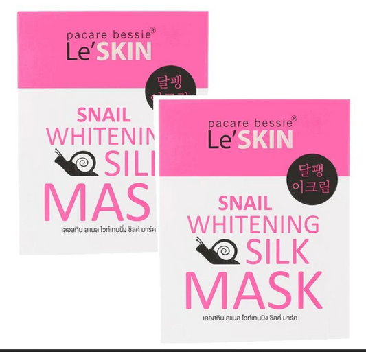 Le'SKIN Snail Whitening Silk Mask 25 g.*5 pcs., Silk fabric mask with snail mucin for radiance and skin restoration 25 g.*5 pcs.