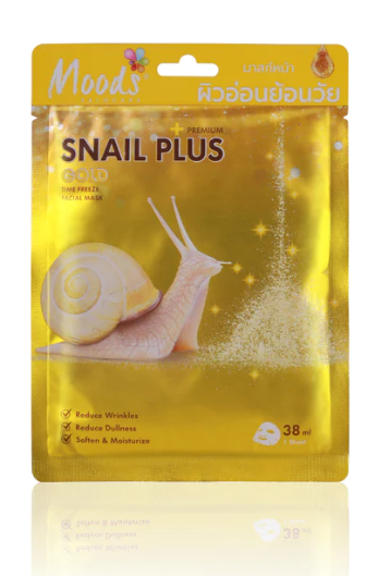 Belov Moods Snail Plus Gold Facial Mask 38 ml., Instant fabric face mask Snail mucin + Biogold 38 ml.