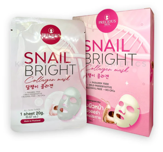 PRECIOUS SKIN Snail Bright Collagen Mask 20 g.*10 pcs., Fabric mask with snail mucin and collagen 20 g.*10 pcs.