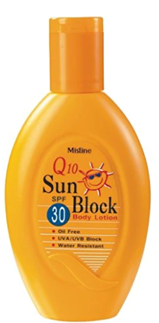 Mistine Sun Block Q10 Body Lotion SPF 30 80 ml., Sunscreen body lotion SPF 30 80 ml.