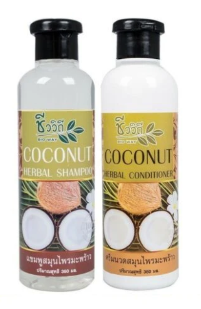 Bio Way Coconut Natural Herbal Hair Shampoo & Conditioner Set (360ml+360ml)