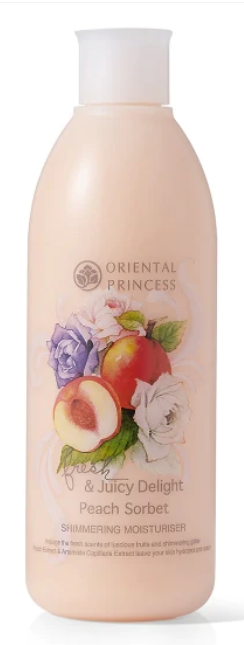 Oriental Princess Fresh & Juicy Delight Peach Sorbet Shimmering Moisturiser, 250ml