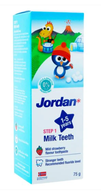 Jordan Milk Teeth 1-5 Years Soft Strawberry Flavor Toothpaste, 75g