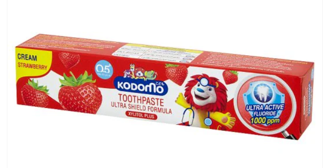 Kodomo Xylitol Plus Ultra Shield Formula Cream Toothpaste Strawberry, 65g