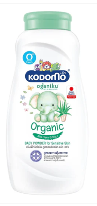 Kodomo Oganiku Organic Baby Powder with Aloe Vera Extract, 160 g