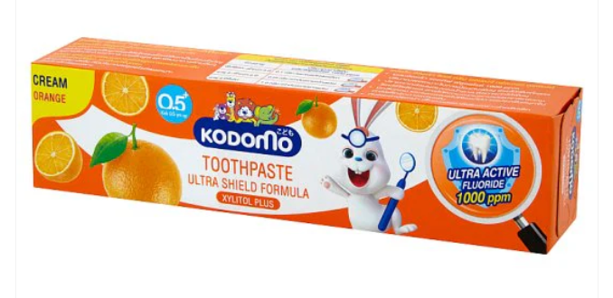 Kodomo Xylitol Plus Ultra Shield Formula Cream Toothpaste Orange, 65g