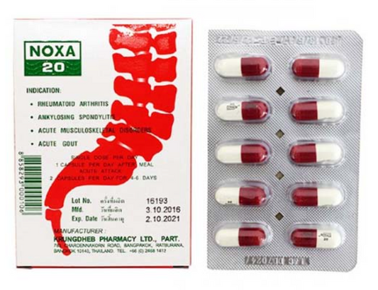 CRUNGDHEB PHARMACY CRUNGDHEB PHARMACY Noxa 20 Capsules 10 caps., Noxa 20 capsules for the treatment of pain in the joints and spine 10 caps.