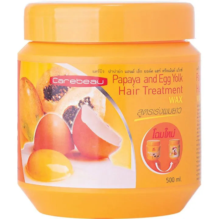 Carebeau Papaya & Egg Yolk Hair Treatment Wax 500 ml – Thai deep-repair mask