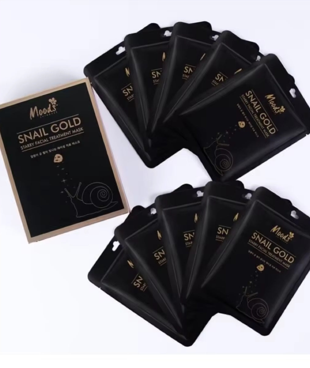 Moods Snail Gold Starry Facial Treatment Mask - Snail and Biogold - 10 pcs/pack